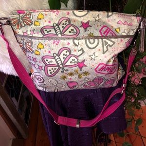 Coach poppy butterfly graffiti shoulder bag